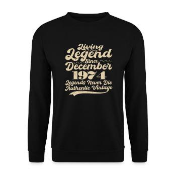Il était une fois une légende. Décembre 1974 Naissance - Sweat-shirt Unisexe - noir - Devant - Alina (178cm) & Michal (187cm)