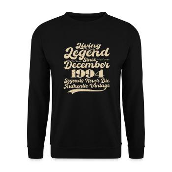 Once upon a time there was a legend. December 1994 Birth - Unisex Sweatshirt - black - Front - Alina (178cm) & Michal (187cm)