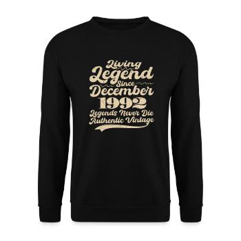 Il était une fois une légende. Décembre 1992 Naissance - Sweat-shirt Unisexe - noir - Devant - Alina (178cm) & Michal (187cm)