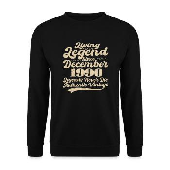 Once upon a time there was a legend. December 1990 Birth - Unisex Sweatshirt - black - Front - Alina (178cm) & Michal (187cm)