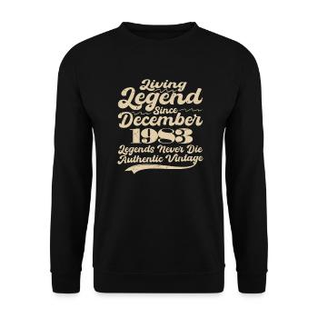 Once upon a time there was a legend. December 1983 Birth - Unisex Sweatshirt - black - Front - Alina (178cm) & Michal (187cm)