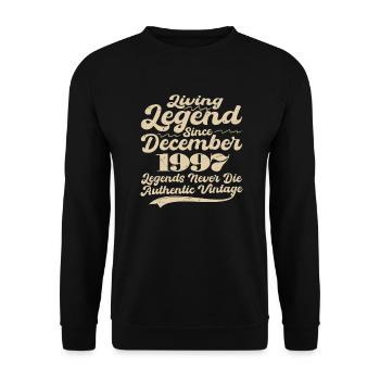 Once upon a time there was a legend. December 1997 Birth - Unisex Sweatshirt - black - Front - Alina (178cm) & Michal (187cm)