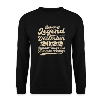 Once upon a time there was a legend. December 2022 Birth - Unisex Sweatshirt - black - Front - Alina (178cm) & Michal (187cm)