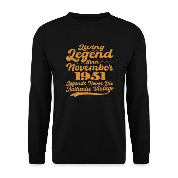 Il était une fois une légende. Novembre 1951 Naissance - Sweat-shirt Unisexe - noir - Devant - Alina (178cm) & Michal (187cm)