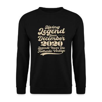 Once upon a time there was a legend. December 1959 Birth - Unisex Sweatshirt - black - Front - Alina (178cm) & Michal (187cm)