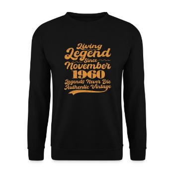 Il était une fois une légende. Novembre 1960 Naissance - Sweat-shirt Unisexe - noir - Devant - Alina (178cm) & Michal (187cm)