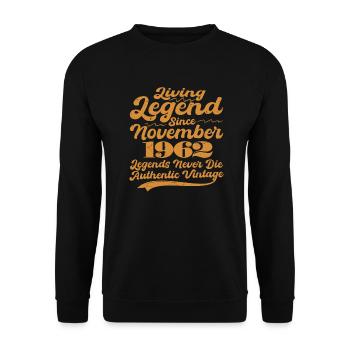 Il était une fois une légende. Novembre 1962 Naissance - Sweat-shirt Unisexe - noir - Devant - Alina (178cm) & Michal (187cm)