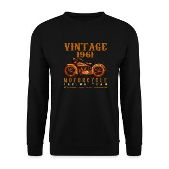 Les légendes sont nées en 1961 et conduisent des motos - Sweat-shirt Unisexe - noir - Devant - Alina (178cm) & Michal (187cm)