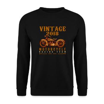 Legends were born in 2018 and ride motorcycles - Unisex Sweatshirt - black - Front - Alina (178cm) & Michal (187cm)
