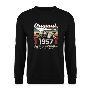 1957 - Cadeau né en 1957 - Sweat-shirt Unisexe - noir - Devant - Alina (178cm) & Michal (187cm)