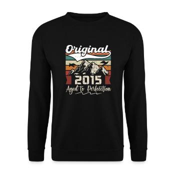 2015 - Gift born in 2015 - Unisex Sweatshirt - black - Front - Alina (178cm) & Michal (187cm)
