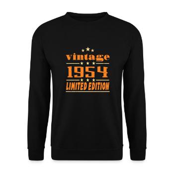 1954 Vintage Retro Birthday Bday Gift 1954 - Sweat-shirt Unisexe - noir - Devant - Alina (178cm) & Michal (187cm)
