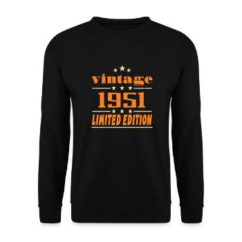 1951 Vintage Retro Birthday Bday Gift 1951 - Sweat-shirt Unisexe - noir - Devant - Alina (178cm) & Michal (187cm)