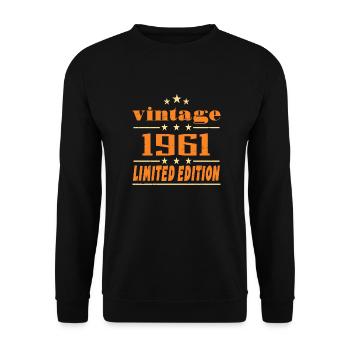 1961 Vintage Retro Birthday Bday Gift 1961 - Unisex Sweatshirt - black - Front - Alina (178cm) & Michal (187cm)