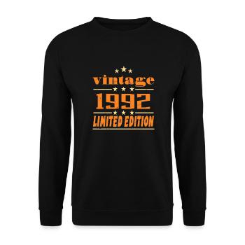 1992 Vintage Retro Birthday Bday Gift 1992 - Unisex Sweatshirt - black - Front - Alina (178cm) & Michal (187cm)