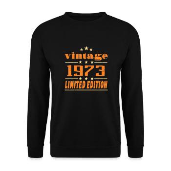 1973 Vintage Retro Birthday Bday Gift 1973 - Sweat-shirt Unisexe - noir - Devant - Alina (178cm) & Michal (187cm)