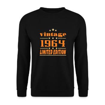 1964 Vintage Retro Birthday Bday Gift 1964 - Sweat-shirt Unisexe - noir - Devant - Alina (178cm) & Michal (187cm)