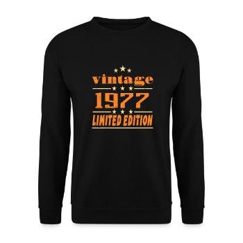 1977 Vintage Retro Birthday Bday Gift 1977 - Sweat-shirt Unisexe - noir - Devant - Alina (178cm) & Michal (187cm)