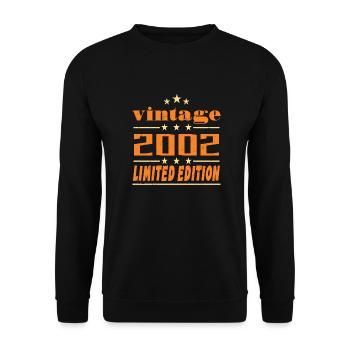 2002 Vintage Retro Geburtstag Bday Geschenk 2002 - Unisex Pullover - Schwarz - Vorne - Alina (178cm) & Michal (187cm)
