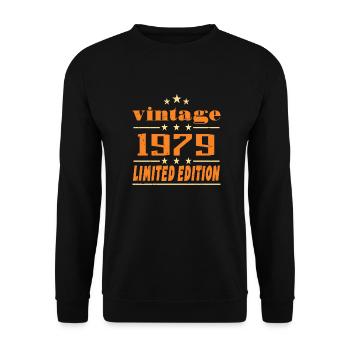 1979 Vintage Retro Birthday Bday Gift 1979 - Sweat-shirt Unisexe - noir - Devant - Alina (178cm) & Michal (187cm)