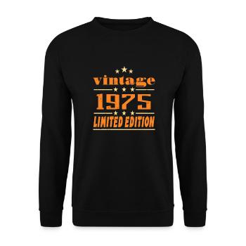 1975 Vintage Retro Birthday Bday Gift 1975 - Sweat-shirt Unisexe - noir - Devant - Alina (178cm) & Michal (187cm)