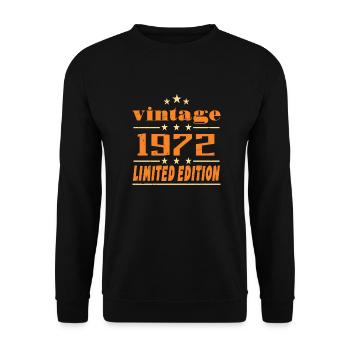 1972 Vintage Retro Birthday Bday Gift 1972 - Sweat-shirt Unisexe - noir - Devant - Alina (178cm) & Michal (187cm)