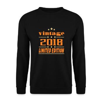 2018 Vintage Retro Birthday Bday Gift 2018 - Unisex Sweatshirt - black - Front - Alina (178cm) & Michal (187cm)
