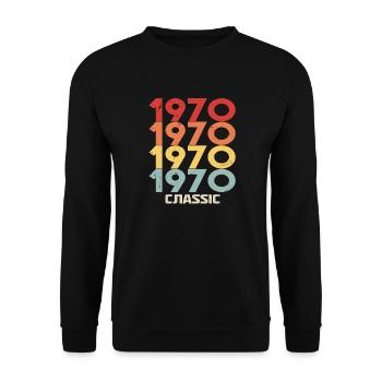 1970 Jubilé dans un style vintage classique 1970 - Sweat-shirt Unisexe - noir - Devant - Alina (178cm) & Michal (187cm)