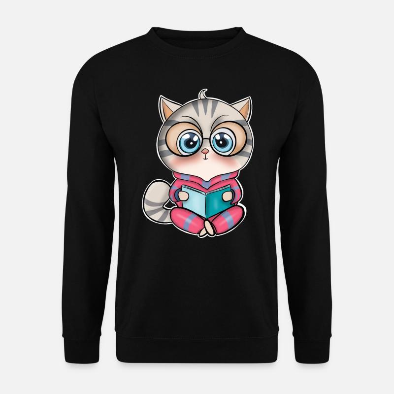 Cat Read Books Book - Unisex Sweatshirt - black