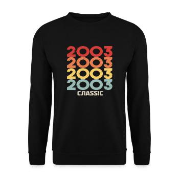 2003 Anniversaire dans le style vintage classique 2003 - Sweat-shirt Unisexe - noir - Devant - Alina (178cm) & Michal (187cm)