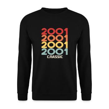 2001 Anniversaire dans le style vintage classique 2001 - Sweat-shirt Unisexe - noir - Devant - Alina (178cm) & Michal (187cm)