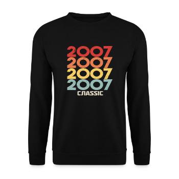 2007 Anniversaire dans le style vintage classique 2007 - Sweat-shirt Unisexe - noir - Devant - Alina (178cm) & Michal (187cm)