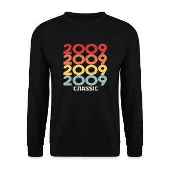 2009 Anniversaire dans le style vintage classique 2009 - Sweat-shirt Unisexe - noir - Devant - Alina (178cm) & Michal (187cm)