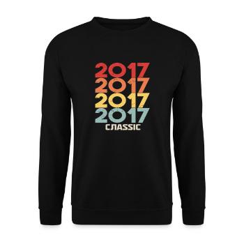 2017 Anniversaire dans le style vintage classique 2017 - Sweat-shirt Unisexe - noir - Devant - Alina (178cm) & Michal (187cm)
