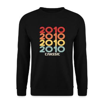 2010 Anniversaire dans le style vintage classique 2010 - Sweat-shirt Unisexe - noir - Devant - Alina (178cm) & Michal (187cm)