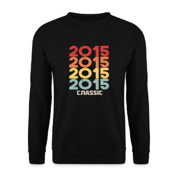 2015 Jubiläum im klassischen Vintage-Stil 2015 - Unisex Pullover - Schwarz - Vorne - Alina (178cm) & Michal (187cm)
