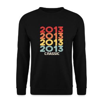 2013 Anniversaire dans le style vintage classique 2013 - Sweat-shirt Unisexe - noir - Devant - Alina (178cm) & Michal (187cm)