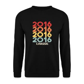 2016 Anniversaire dans le style vintage classique 2016 - Sweat-shirt Unisexe - noir - Devant - Alina (178cm) & Michal (187cm)