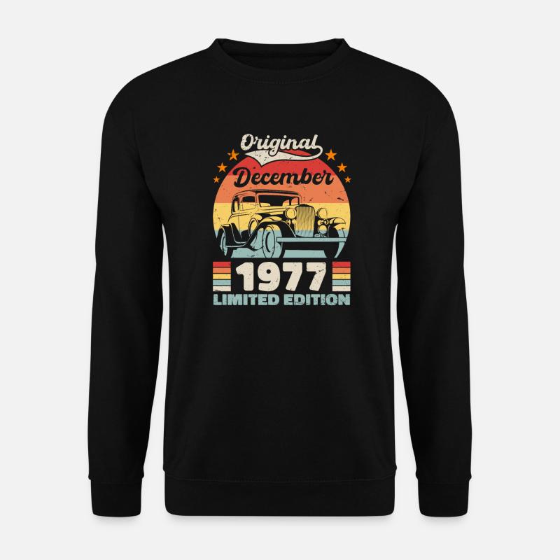 Dezember 1977 Geburtstagsgeschenk Dezember 1977 - Unisex Pullover - Schwarz