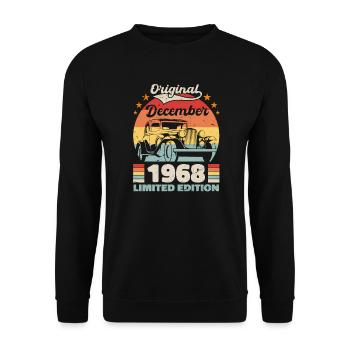 December 1968 Birthday present December 1968 - Unisex Sweatshirt - black - Front - Alina (178cm) & Michal (187cm)
