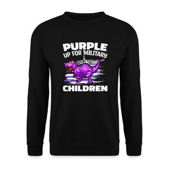 Purple Up for military kids - Purple Up for - Unisex Sweatshirt - black - Front - Alina (178cm) & Michal (187cm)