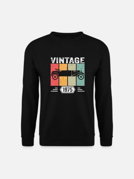 Classique depuis 1975, cadeau d’anniversaire de voiture ancienne 1975 - Sweat-shirt Unisexe - noir