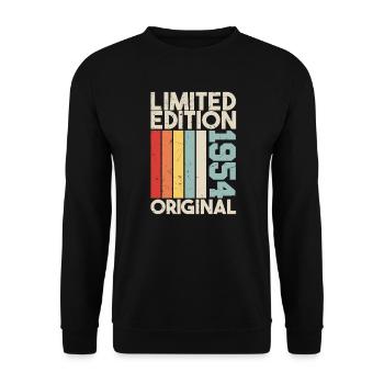 1954 - Limited Edition Birthday Gift 1954 Original - Unisex Pullover - Schwarz - Vorne - Alina (178cm) & Michal (187cm)