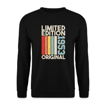 1953 - Limited Edition Birthday Gift 1953 Original - Unisex Pullover - Schwarz - Vorne - Alina (178cm) & Michal (187cm)