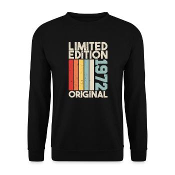 1972 - Limited Edition Birthday Gift 1972 Original - Unisex Pullover - Schwarz - Vorne - Alina (178cm) & Michal (187cm)