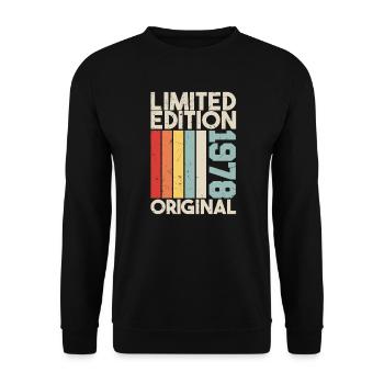 1978 - Limited Edition Birthday Gift 1978 Original - Unisex Pullover - Schwarz - Vorne - Alina (178cm) & Michal (187cm)