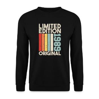 1989 - Limited Edition Birthday Gift 1989 Original - Unisex Pullover - Schwarz - Vorne - Alina (178cm) & Michal (187cm)