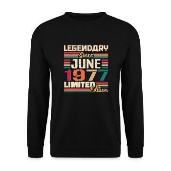 Legendary June 1977 Limited Edition June 1977 - Unisex Pullover - Schwarz - Vorne - Alina (178cm) & Michal (187cm)