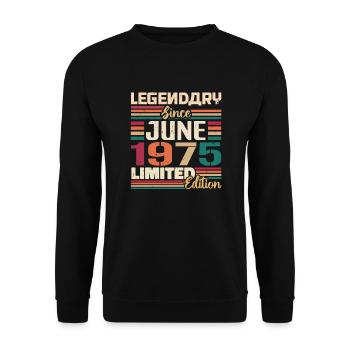 Legendary June 1975 Limited Edition June 1975 - Unisex Sweatshirt - black - Front - Alina (178cm) & Michal (187cm)