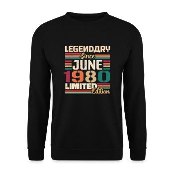 Legendary June 1980 Limited Edition June 1980 - Unisex Sweatshirt - black - Front - Alina (178cm) & Michal (187cm)